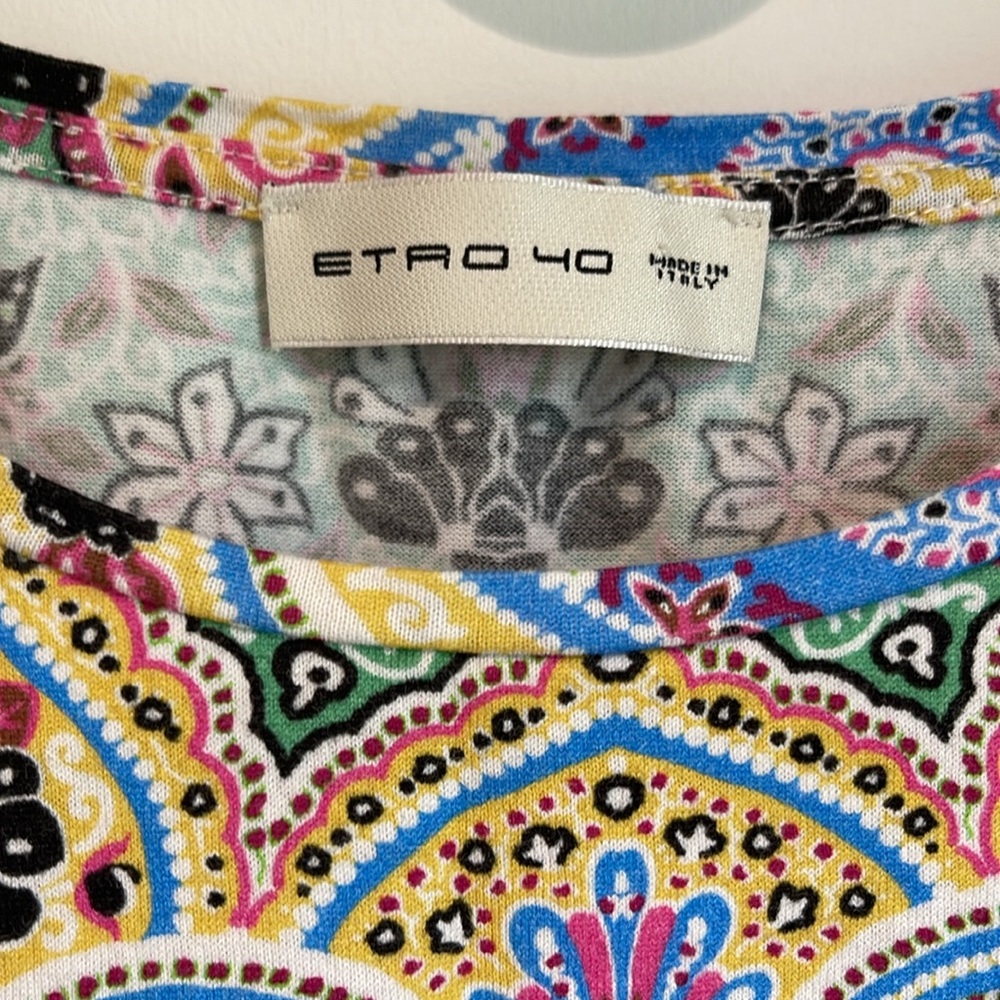 Etro Multicolored Paisley floral short sleeve shirt size 40 - Picture 3 of 5